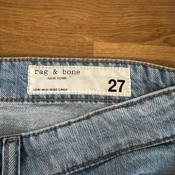 EXCELLENT! Rag & Bone Women’s Lori Mid-Rise Wide Leg Crop Jeans Size 27 - Picture 5 of 8